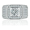 thumbnail image 1 of Bling Jewelry Mens Square Halo Princess Cut Solitaire Men's Engagement Wedding Ring Micro Pave, 1 of 7