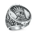 thumbnail image 1 of Bling Jewelry Mens Statement Eagle Head Liberty Coin Silver Ring  Biker Jewelry Gothic Skull, 1 of 5