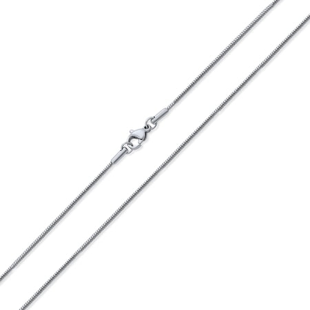 Bling Jewelry Mens Strong Silver Tone Stainless Steel Snake Chain Necklace for Men Multiple Lengths