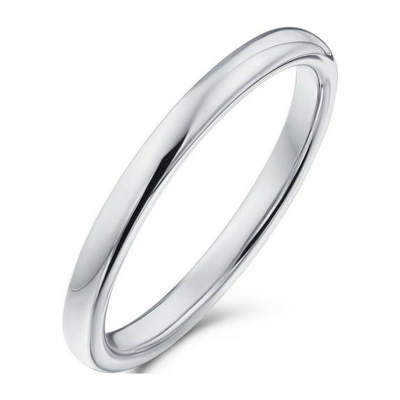 Bling Jewelry Mens Thin Stackable Minimalist Titanium Wedding Band Ring - Black Dome Comfort Fit