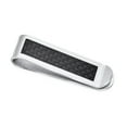 thumbnail image 1 of Bling Jewelry Mens Two Tone Black Weave Carbon Fiber Money Clip Card Holder for Men - Gift for Dad, 1 of 5