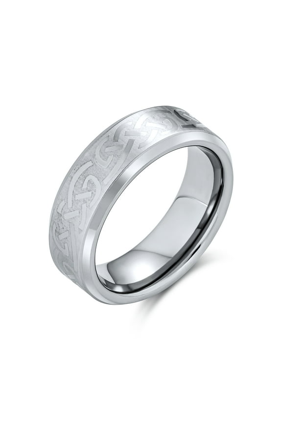 Mens Viking Celtic Love Knot Titanium Wedding Band RingsĀ 7MM Matte Finish Comfort Fit