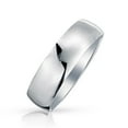 thumbnail image 1 of Bling Jewelry Mens Unisex Classic Minimalist Dome Sterling Silver Ring for Couples Wedding Band, 1 of 4