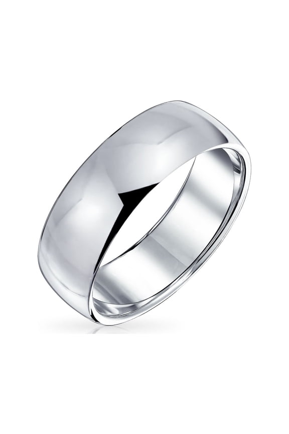 Mens Plain Basic Dome 6MM Wedding Band Ring Comfort Fit .925 Sterling Silver