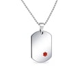 thumbnail image 1 of Bling Jewelry Mens Medical ID Dog Tag Steel Pendant Necklace Men 20" Chain, 1 of 7
