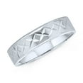 thumbnail image 1 of Bling Jewelry Mens Unisex Stash Striped X Pattern Mens Silver Ring .925 Sterling Wedding Band 5MM, 1 of 5