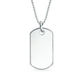 thumbnail image 1 of Bling Jewelry Mens Sterling Silver Dog Tag Pendant Necklace Men and Teens, 1 of 5