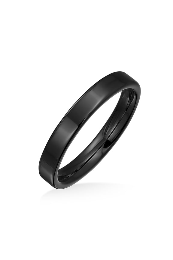 Mens Plain Basic 3MM Thin Flat Wedding Band Ring Comfort Fit Titanium