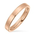 thumbnail image 1 of Plain Simple Thin Cigar Flat Couples Titanium Wedding Band Rings for Men for Women Polished Rose Comfort Fit 3MM, 1 of 4