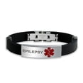 thumbnail image 1 of Bling Jewelry Mens Waterproof Black Silicone Medical ID Bracelet for Men - Trim-to-Fit Steel 8.5", 1 of 5