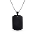 thumbnail image 1 of Bling Jewelry Mens X-Large Men's Military Dog Tag Pendant Necklace Black Gold Silver 24" Chain, 1 of 5
