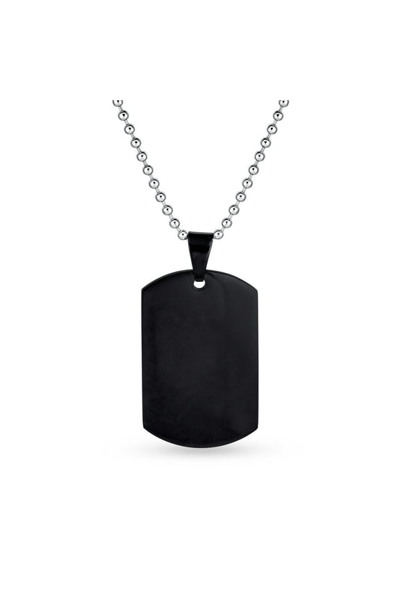 Mens X-Large Men's Military Dog Tag Pendant Necklace Black Gold Silver 24" Chain