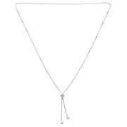 Bling Jewelry Minimalist Round Ball Lariat Pendant Y Necklace Sterling Silver