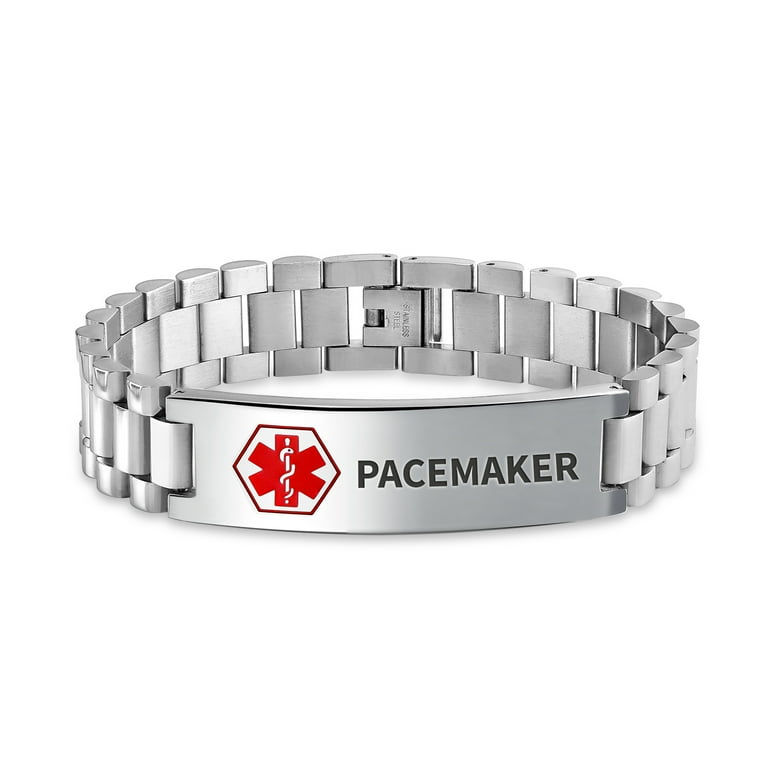 Bling Jewelry Pacemaker Identification Watch Band Medical Alert ID Bracelet Engraved Walmart