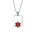 thumbnail image 1 of Bling Jewelry Mens Unisex Medical ID Dog Tag Steel Pendant Necklace for Men 20" Chain, 1 of 4