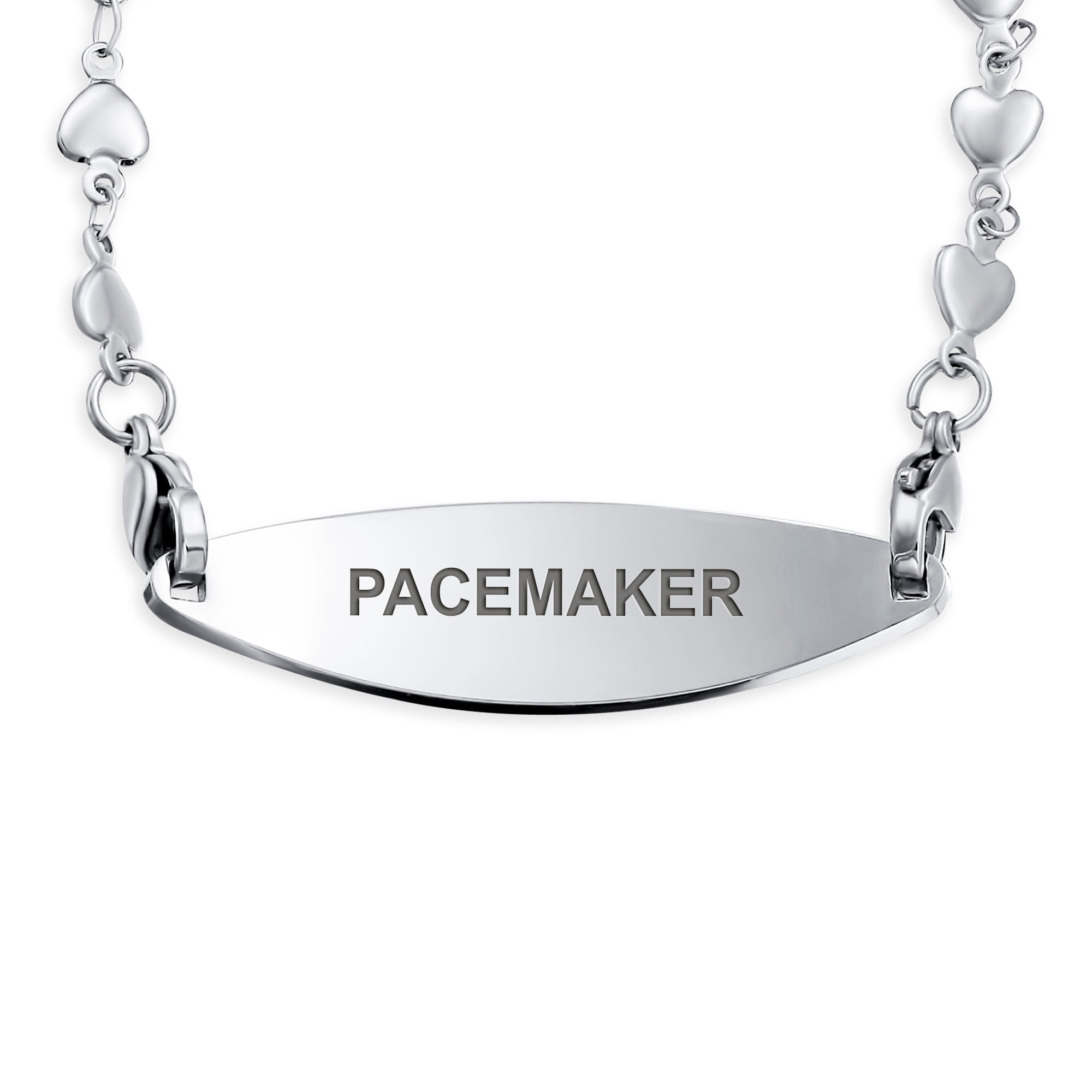 Bling Jewelry Pacemaker Personalize Pink Medical Alert ID Heart Link