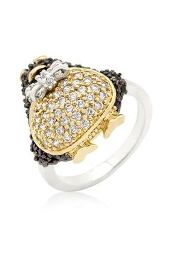 Bling Jewelry R-00A-JBR-08 Jet Black CZ Penguin Ring - Jet Black - Size : 08