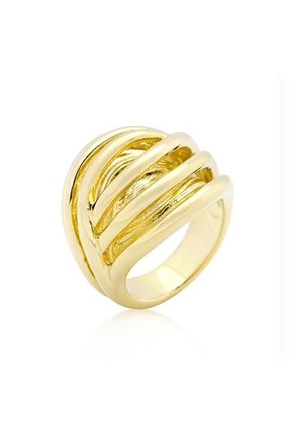 Bling Jewelry R-20G-6 Golden Illusion Fashion Ring - Goldtone - Size: 06