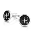 thumbnail image 1 of Bling Jewelry Mens Sports Fan Race Car Driver Gear Shift Shirt Cufflink for Men Silver Tone Steel, 1 of 4