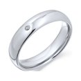 thumbnail image 1 of Bling Jewelry Simple .10CT CZ Accent Dome Couples Wedding Band Titanium Rings 6MM, 1 of 5
