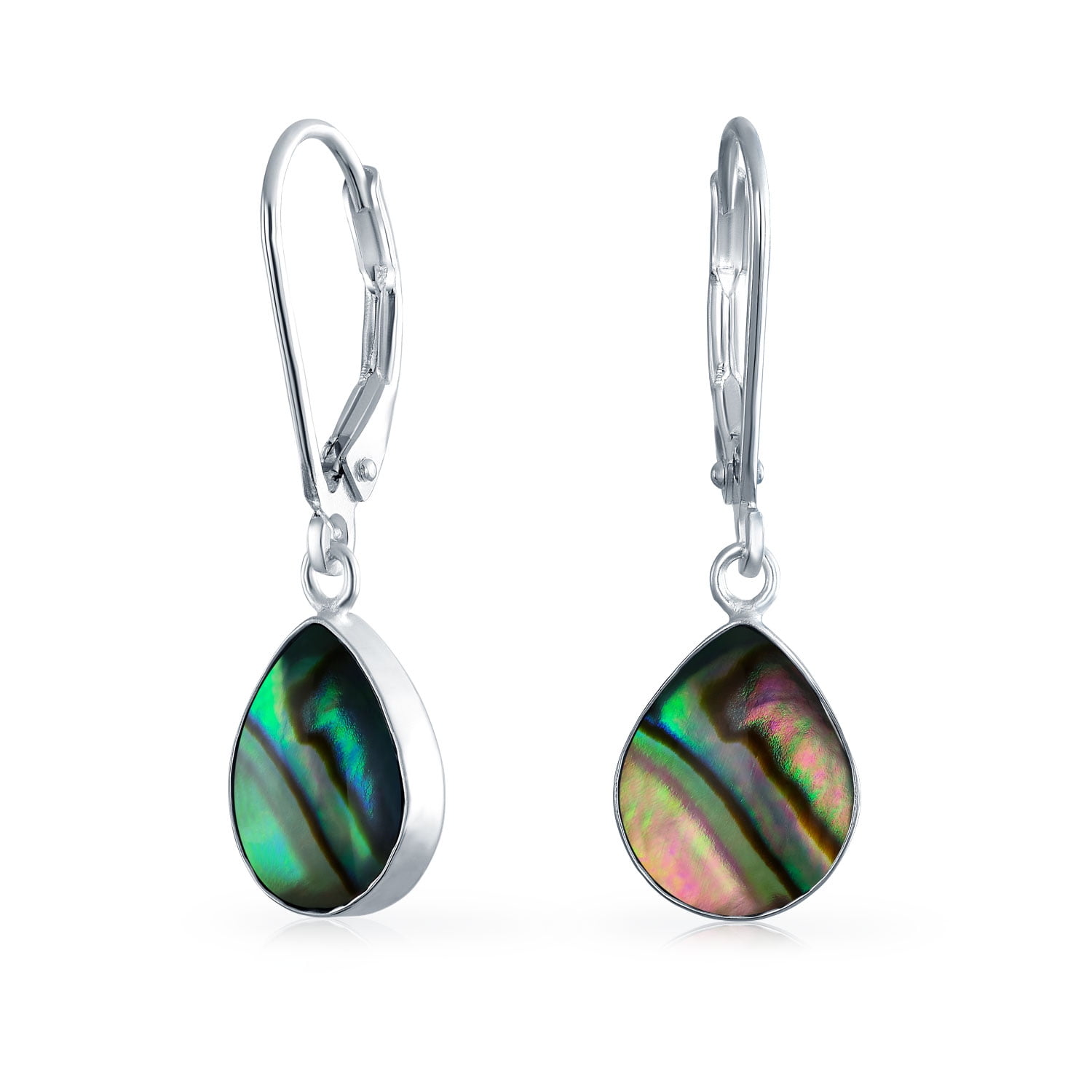Sterling Silver Heart Pear Raindrop Dangle Earrings with Lever Backs Sterling Silver Heart Pear Raindrop Dangle Earrings with Lever Backs