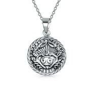 Bling Jewelry Sterling Silver Cancer Zodiac Medallion Pendant