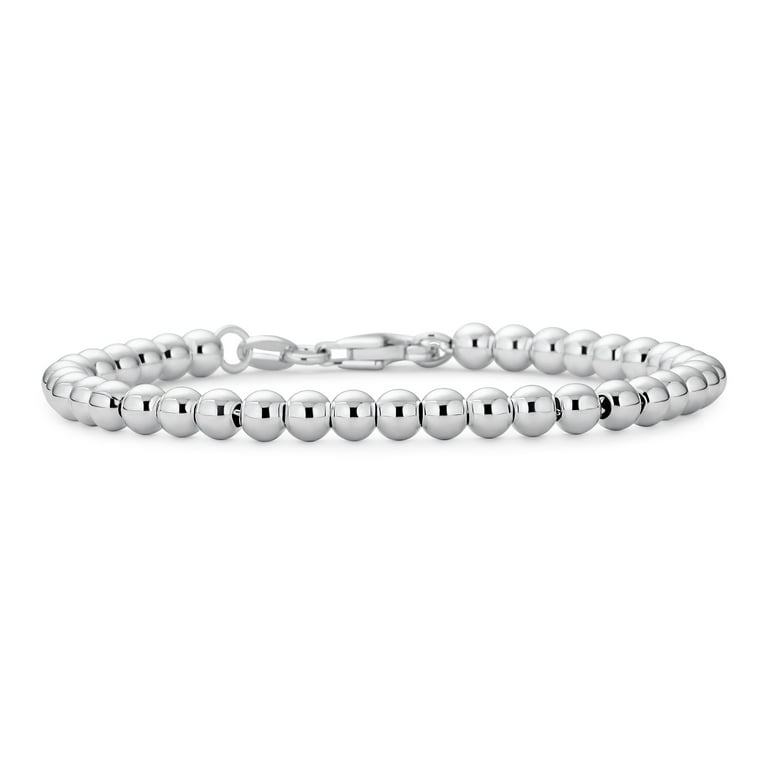 Sterling silver bead bracelet 4mm best sale