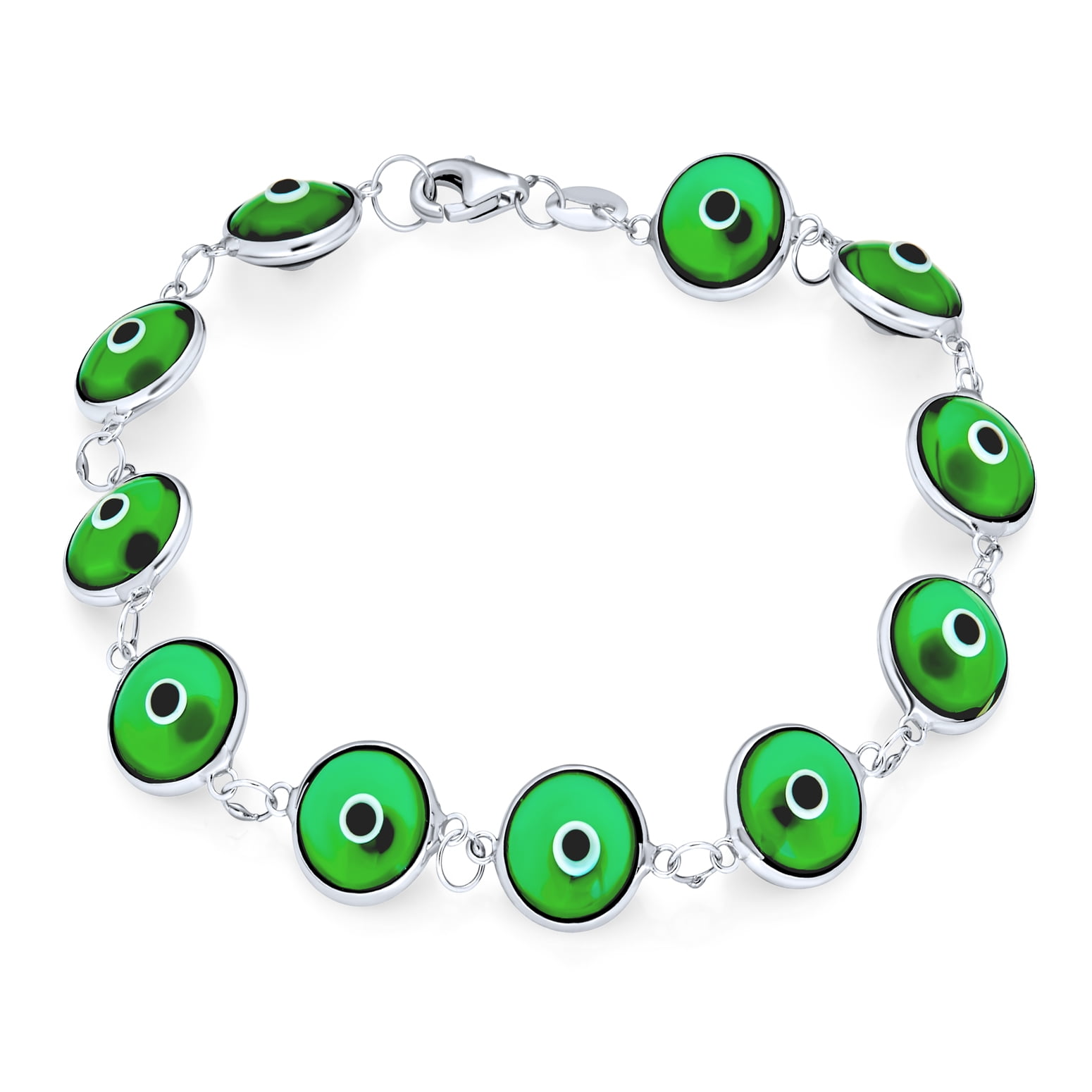 Green Glass Bead Evil Eye Bracelet – RAGEN