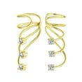 thumbnail image 1 of Bling Jewelry Triple Spiral CZ Crawlers Wire CZ Ear Cuff Pin Earring Gold Sterling Silver, 1 of 6