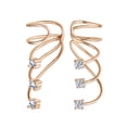 thumbnail image 1 of Bling Jewelry Triple Spiral CZ Crawlers Wire CZ Ear Cuff Pin Earring Gold Sterling Silver, 1 of 6