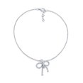 thumbnail image 1 of Bling Jewelry Womens Twisted Rope Anklet Ankle Bracelet with Dangle Charm Bow Sterling Silver, 1 of 3