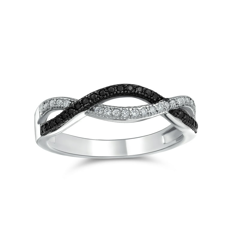 Sterling Silver Roped Infinity CZ Band Sterling Silver Roped Infinity CZ Band