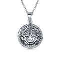 thumbnail image 1 of Bling Jewelry Unisex Cancer Zodiac Sign Astrology Horoscope Round Medallion Pendant Necklace Silver, 1 of 4