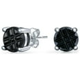 thumbnail image 1 of Bling Jewelry Unisex  Black Cubic Zirconia Stud Earrings for Men in Sterling Silver, 1 of 4