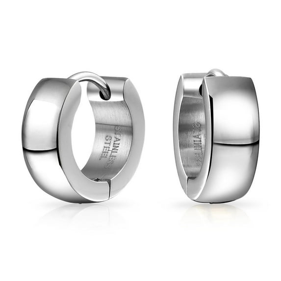 Bling Jewelry Unisex Simple Basic Polished Round Huggies Mini Hoop Earrings Rose Gold Stainless Steel