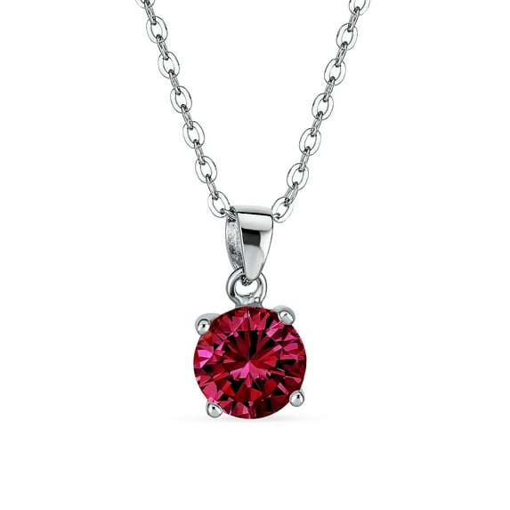 Bling Jewelry Womens 1.5CTW CZ Birthstone Pendant Necklace in Sterling Silver