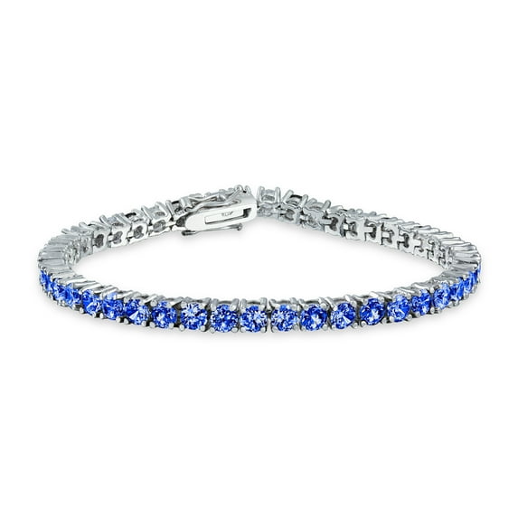 Bling Jewelry Womens 12CTW Solitaire Round CZ Tennis Bracelet Silver Plated