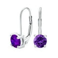 thumbnail image 1 of Bling Jewelry Womens 1CT Purple CZ Leverback Drop Earrings Simulated Amethyst .925 Sterling Silver, 1 of 7