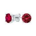 thumbnail image 1 of Bling Jewelry Womens 1Ct Round CZ Stud Earrings Sterling Silver 7MM Birth Month, 1 of 6