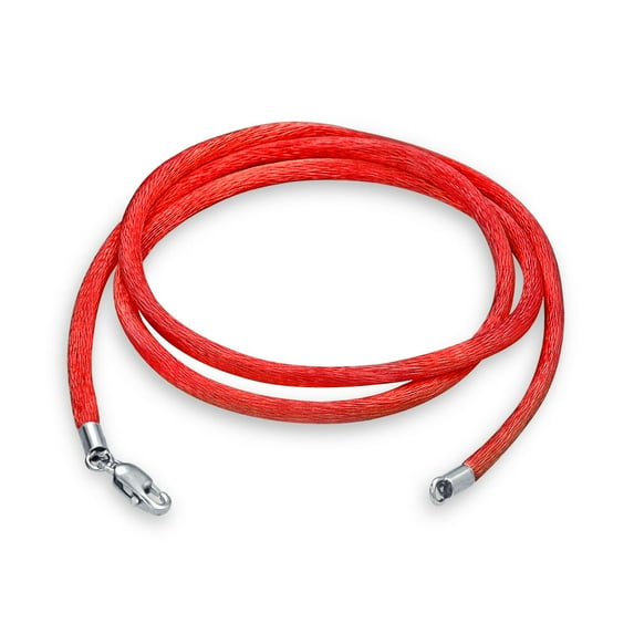 Bling Jewelry Womens 1MM Satin Silk Chain Necklace with Silver Lobster Clasp Cord