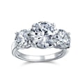 thumbnail image 1 of Bling Jewelry Womens 3CTW Three Stone CZ Ring Round Solitaire Sterling Silver, 1 of 6