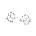 thumbnail image 1 of Bling Jewelry Womens 3D Origami Elephant Stud Earrings Sterling Silver Design, 1 of 5