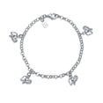 thumbnail image 1 of Bling Jewelry Womens 5 Dangling Good Luck Elephant Charm Bracelet Sterling Silver, 1 of 6