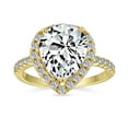 thumbnail image 1 of Bling Jewelry Womens 13CT Pear Shaped Halo Solitaire Engagement Ring CZ Pave Band, 1 of 7
