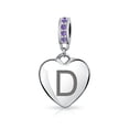 thumbnail image 1 of Bling Jewelry Womens A-Z Monogram Purple Crystal Initial Bead Charm Heart, 1 of 4