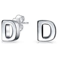 thumbnail image 1 of Bling Jewelry Womens ABC  Alphabet Initial Stud Earrings Sterling Silver, 1 of 4