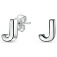 thumbnail image 1 of Bling Jewelry Womens ABC  Alphabet Initial Stud Earrings Sterling Silver, 1 of 4