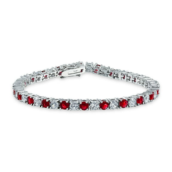 Bling Jewelry Womens Round CZ 12CT 4 Prong Basket Set Tennis Bracelet Silver