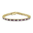 thumbnail image 1 of Bling Jewelry Womens Alternating Stones Clear Purple CZ Tennis Bracelet 12CT Gold Plated 7.5 Inch, 1 of 6