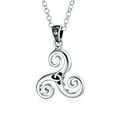 thumbnail image 1 of Bling Jewelry Womens Ancient Celtic Spiral Trinity Knot Necklace Oxidized Silver, 1 of 5